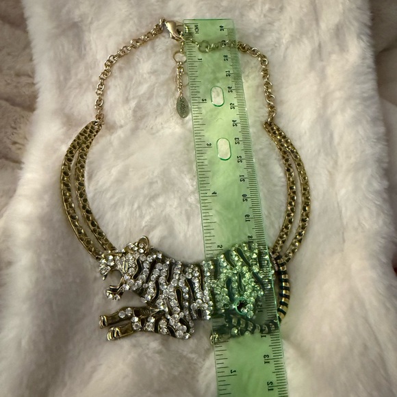 Vintage Amrita Singh Tiger Necklace Featuring Australian Rhinestones - Picture 6 of 12